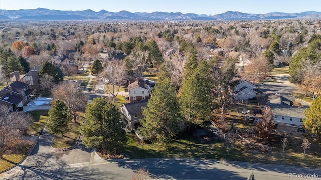 aerial view featuring a mountain view