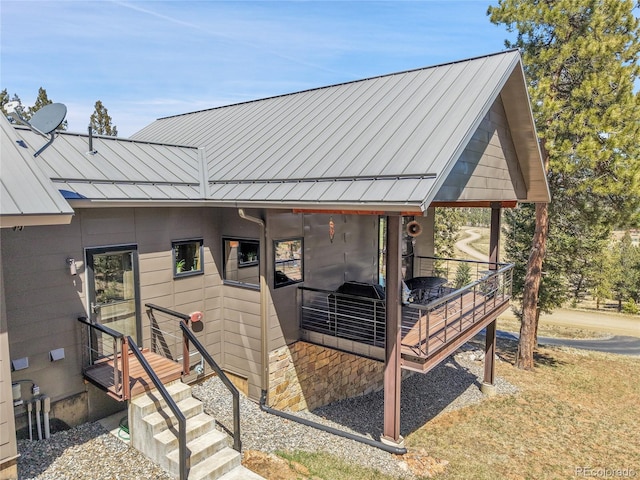 96 Garnet Ln, Pine, CO 80470 - view of front facade with a standing seam roof and a metal roof