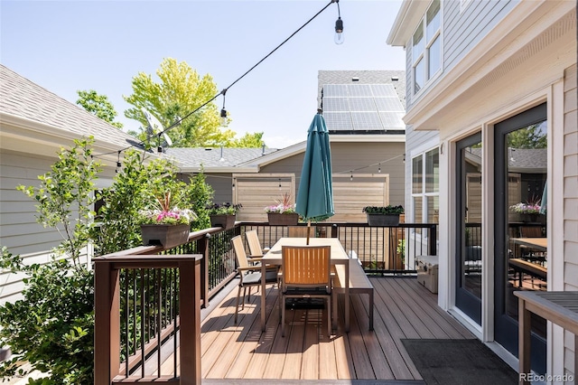 10069 E 28th Ave, Denver, CO 80238 - wooden terrace featuring outdoor dining area