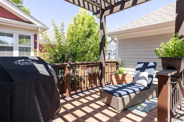 10069 E 28th Ave, Denver, CO 80238 - deck featuring a grill and a pergola