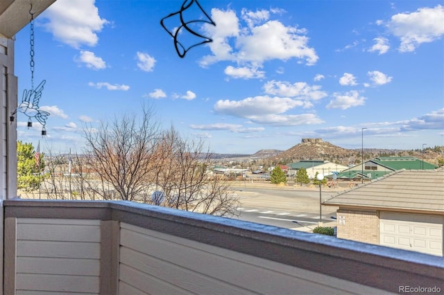 balcony with a mountain view