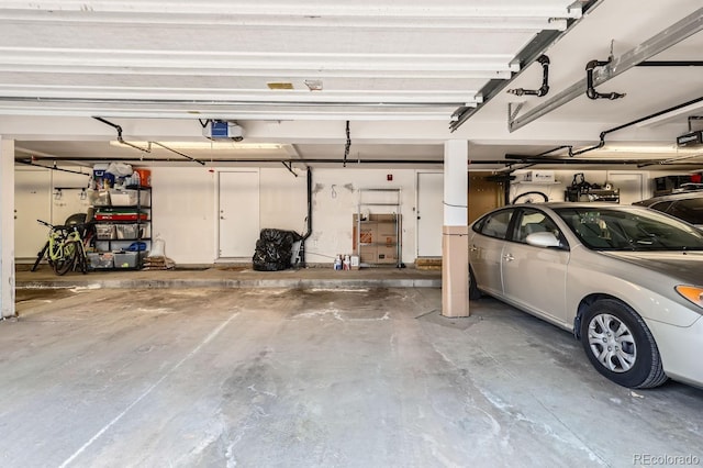 parking deck with a garage door opener