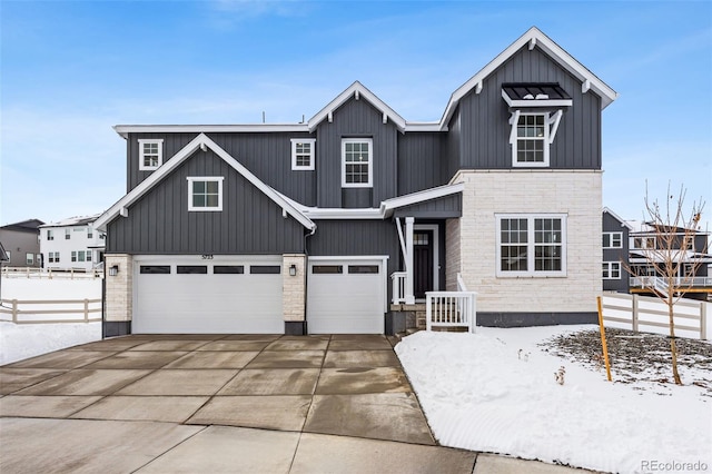 view of front of home with a garage