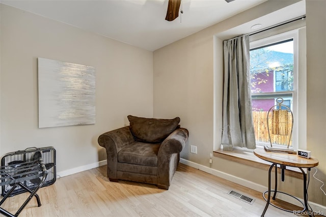 1510 S Cascade Ave, Colorado Springs, CO 80905 - sitting room featuring wood finished floors and a ceiling fan