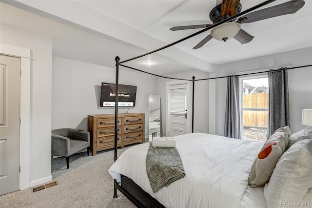 1510 S Cascade Ave, Colorado Springs, CO 80905 - carpeted bedroom with beam ceiling and baseboards