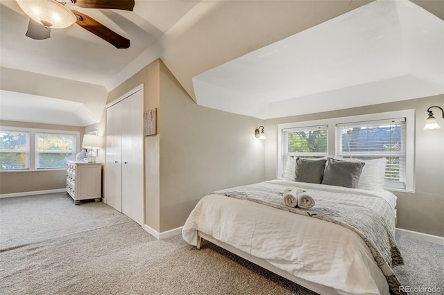 1510 S Cascade Ave, Colorado Springs, CO 80905 - bedroom with light colored carpet, multiple windows, and ceiling fan