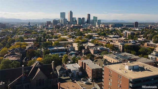 aerial view featuring a mountain view