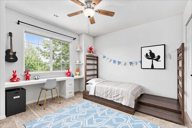 9650 Raven St, Firestone, CO 80504 - bedroom with ceiling fan, light carpet, and baseboards