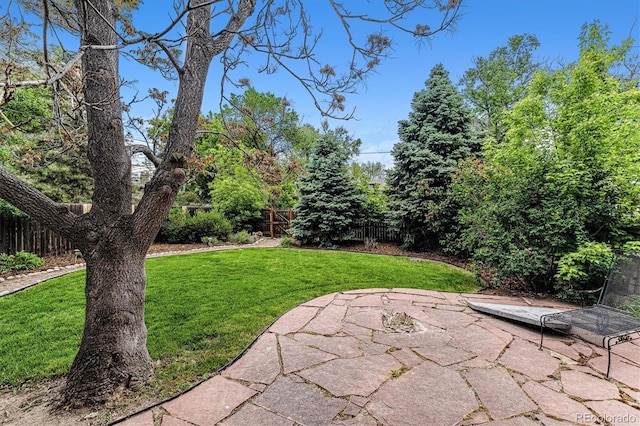 3145 W 31st Ave, Denver, CO 80211 - fenced backyard featuring a patio area