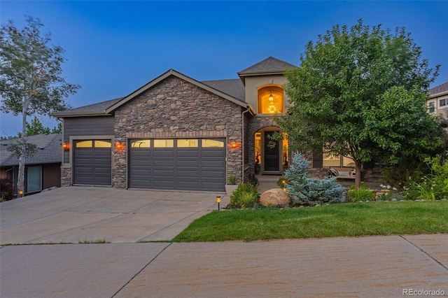 view of front of home featuring a garage