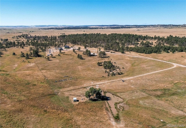 drone / aerial view featuring a rural view