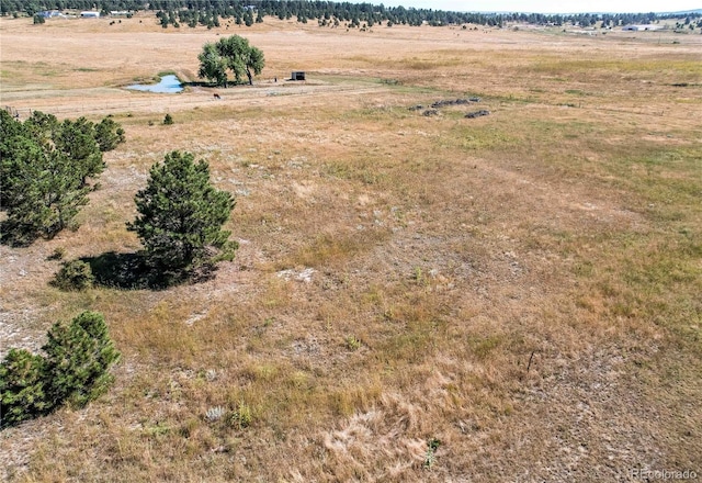 drone / aerial view with a rural view