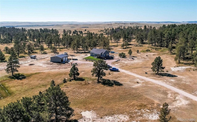 aerial view with a rural view