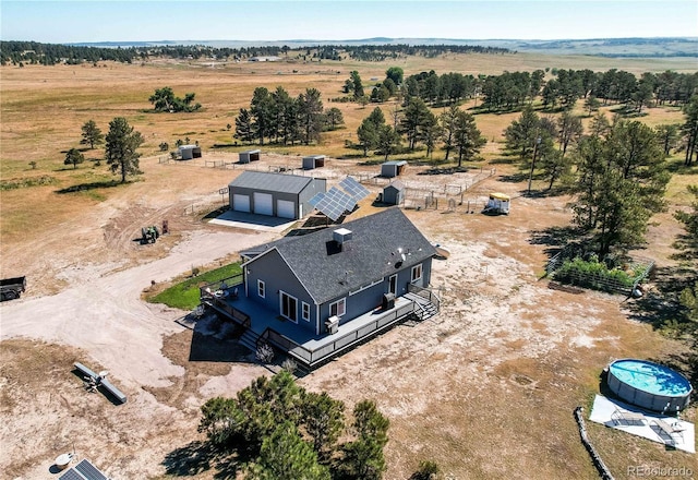 aerial view with a rural view