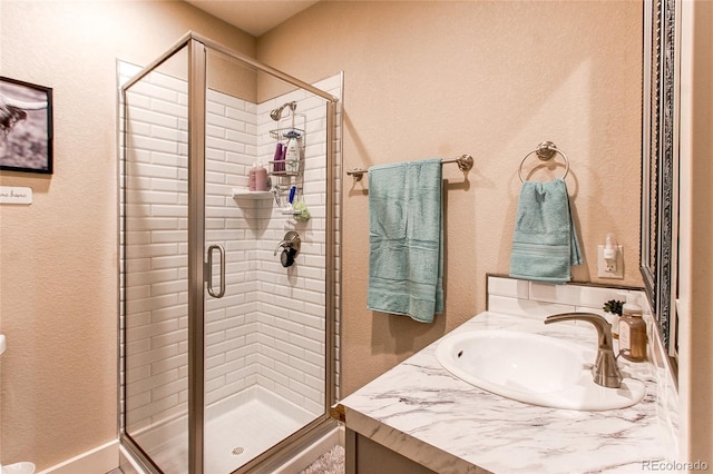 18050 Wedemeyer Rd, Kiowa, CO 80117 - bathroom featuring a stall shower and vanity