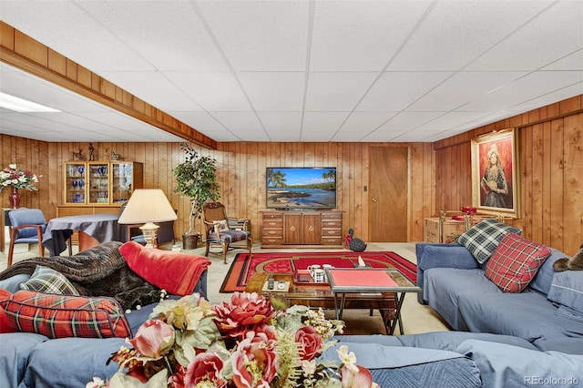 2800 S University Blvd Unit 174, Denver, CO 80210 - living room with carpet flooring and wooden walls