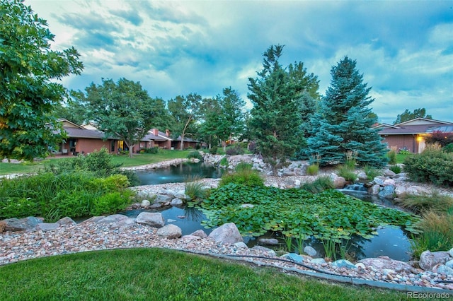 2800 S University Blvd Unit 174, Denver, CO 80210 - view of yard featuring a garden pond