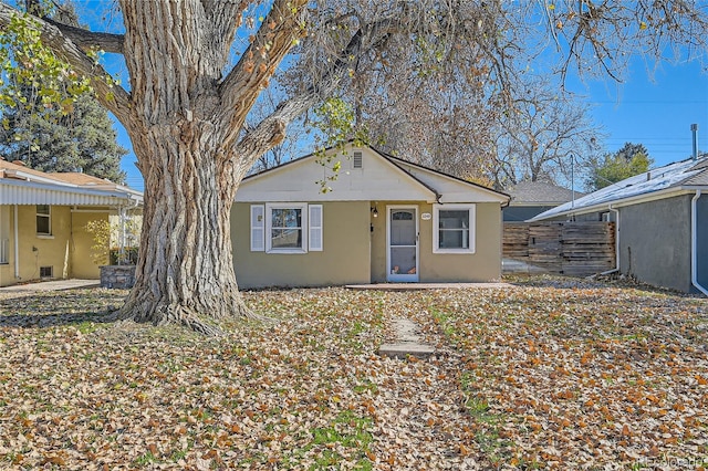 view of single story home