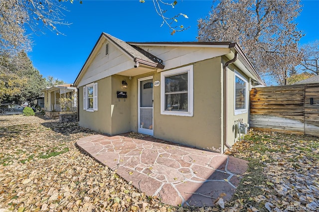 view of front of home with a patio area