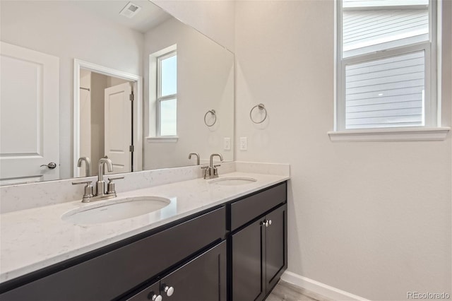 bathroom with vanity