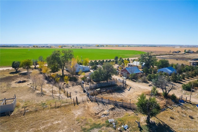 aerial view with a rural view