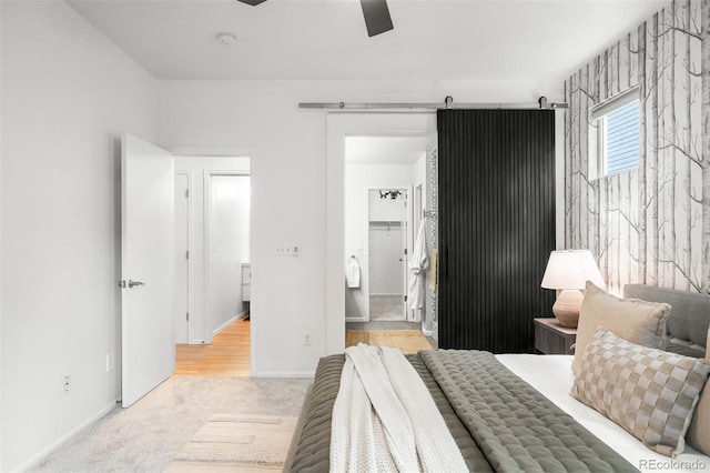 1947 King St, Denver, CO 80204 - bedroom featuring light carpet, baseboards, ceiling fan, and a spacious closet