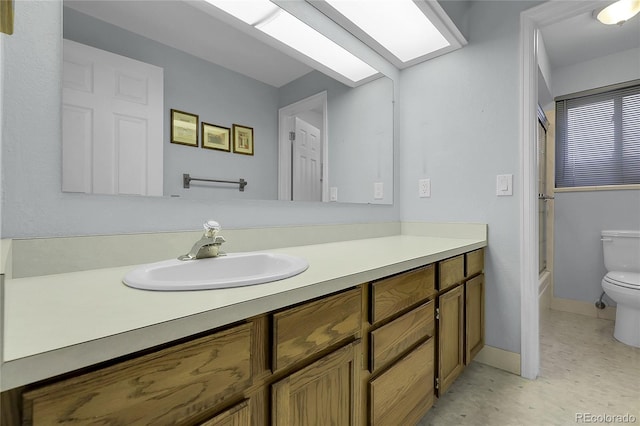 1091 E Pinewood Ave, Centennial, CO 80121 - bathroom with vanity, combined bath / shower with glass door, and tile patterned floors