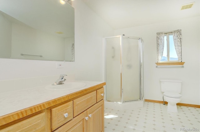30870 County Road 356, Buena Vista, CO 81211 - full bathroom with vanity, a stall shower, and tile patterned floors