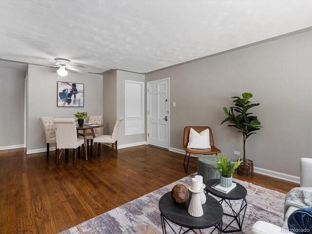 2047 S Milwaukee St Unit 4, Denver, CO 80210 - living room with wood finished floors and ceiling fan