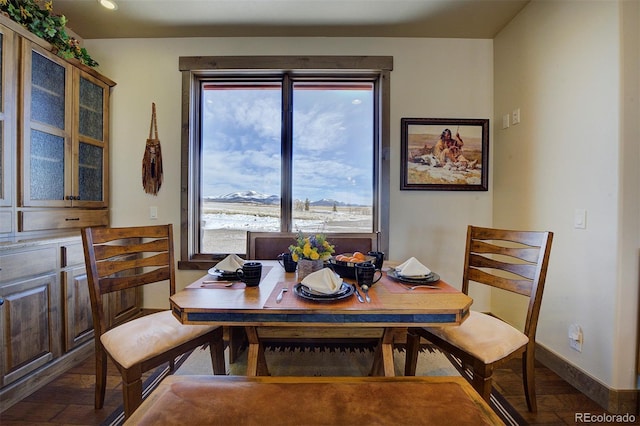 dining room with hardwood / wood-style floors