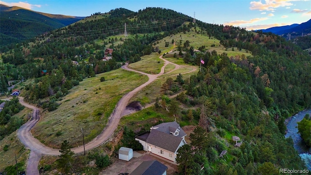 aerial view with a mountain view