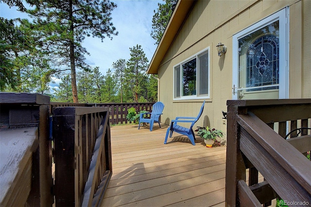 11669 S Upper Ranch Dr, Pine, CO 80470 - view of wooden terrace