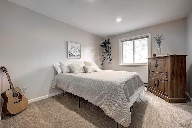 11669 S Upper Ranch Dr, Pine, CO 80470 - bedroom featuring light colored carpet, baseboards, and recessed lighting