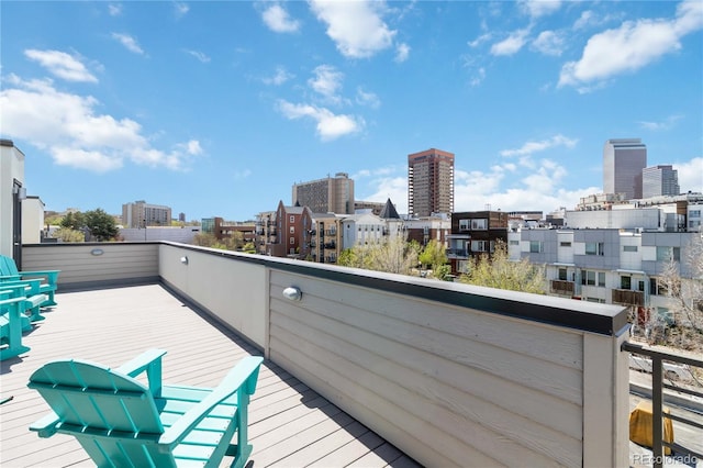 2409 Court Pl, Denver, CO 80205 - wooden terrace with a city view