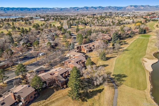 bird's eye view featuring a residential view and a water and mountain view