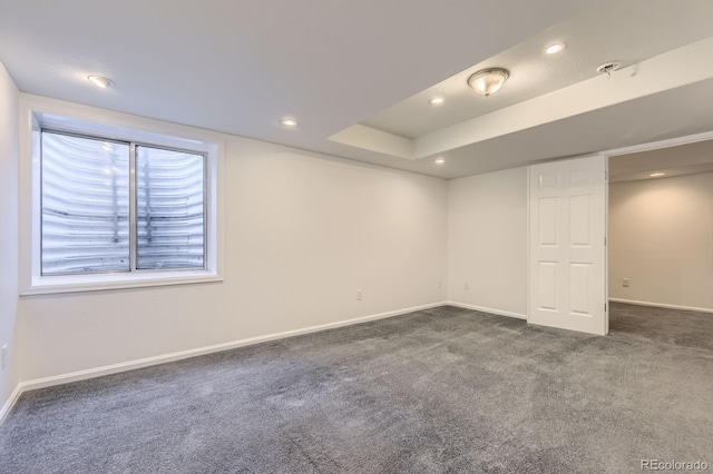 24763 E Crestridge Pl, Aurora, CO 80016 - below grade area with recessed lighting, baseboards, and dark carpet