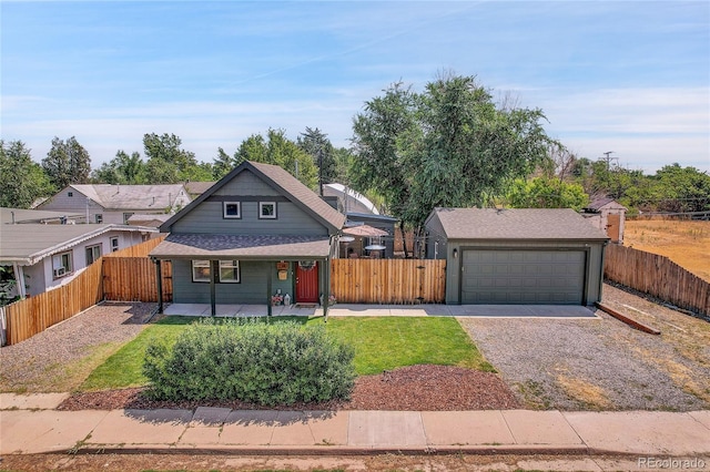 view of front of house with a garage and covered porch