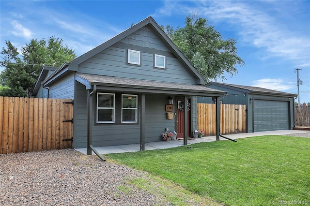 view of front of home with a front yard