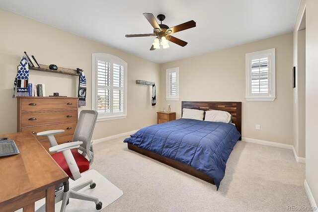 14672 Melco Ave, Parker, CO 80134 - bedroom with baseboards, multiple windows, carpet floors, and a desk