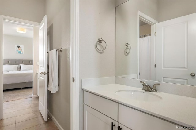 bathroom featuring vanity and tile patterned floors