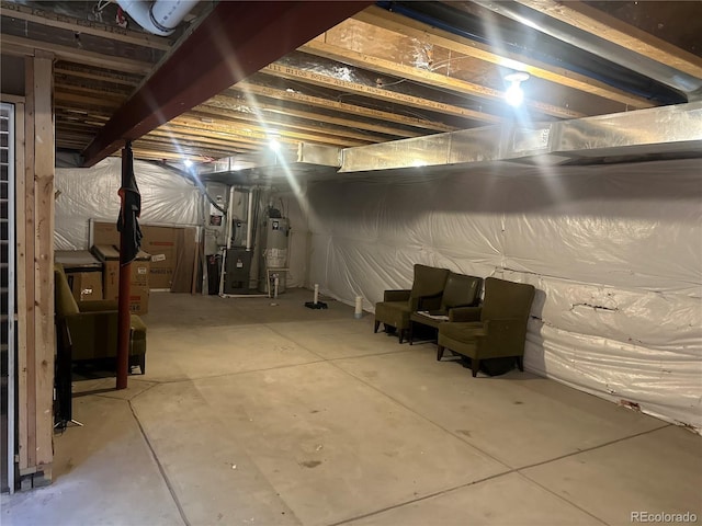 15600 Bolling, Denver, CO 80239 - unfinished basement with heating unit and gas water heater