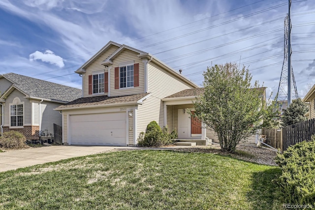 traditional-style home with driveway and an attached garage