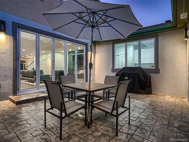 view of patio featuring outdoor dining space and area for grilling