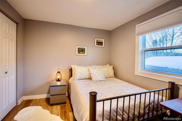 472 Ryan Gulch Rd, Silverthorne, CO 80498 - bedroom with wood finished floors, baseboards, and a closet