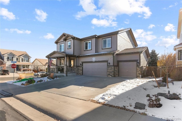 view of front of house featuring a garage