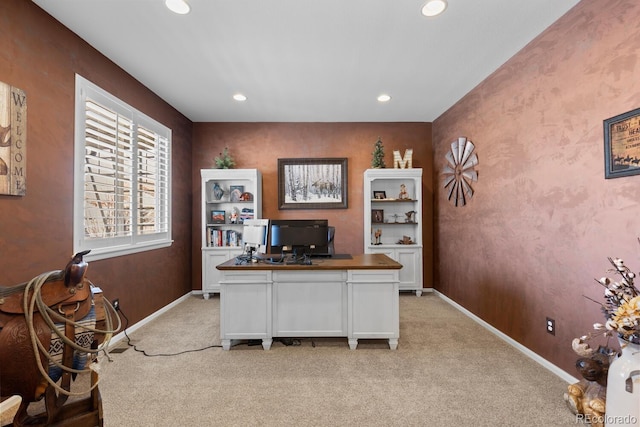 view of carpeted office