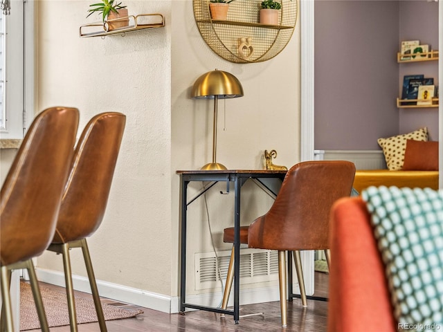 detailed view of wood finished floors and baseboards
