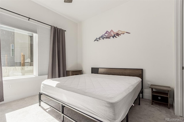 bedroom with carpet and baseboards