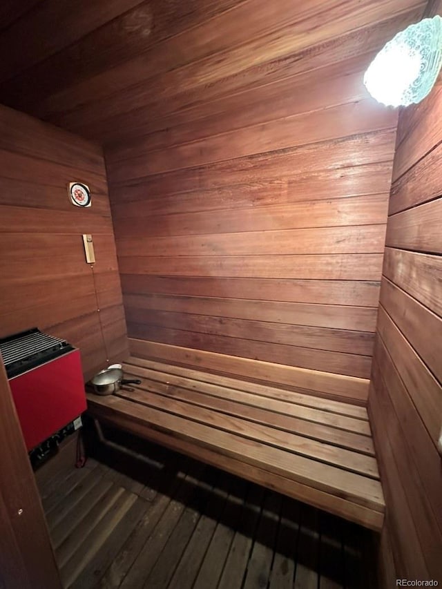 view of sauna