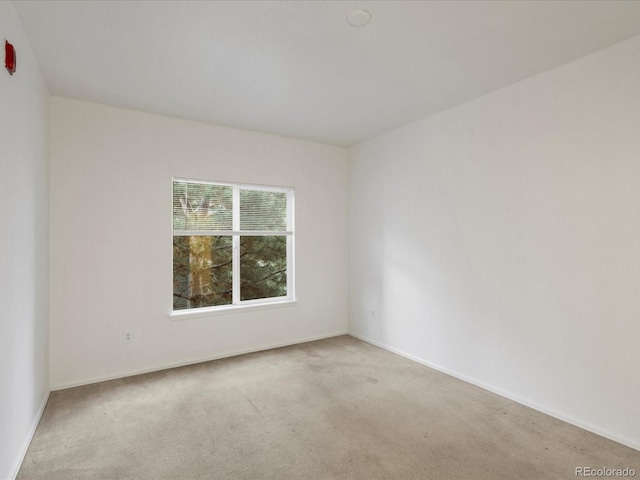 carpeted empty room with baseboards
